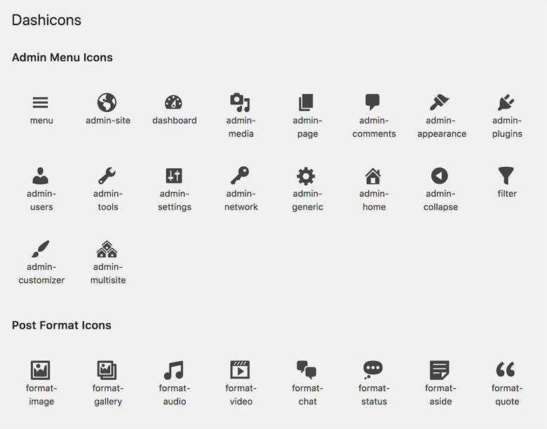 Dashicons
