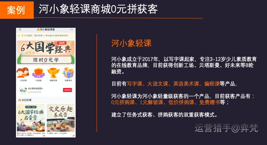 河小象轻课0元拼的增长活动，是如何跌浪增长？