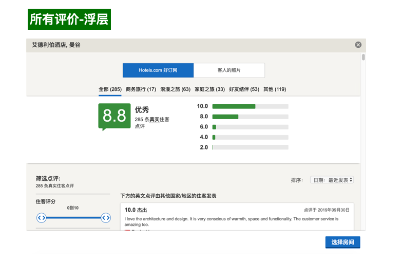酒店OTA平台如何辅助用户决策——酒店详情页（二）