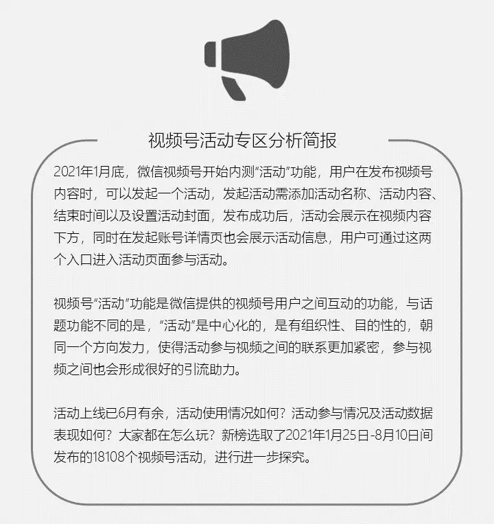 分析了1.8万个活动，告诉你微信视频号活动专区有哪些玩法？